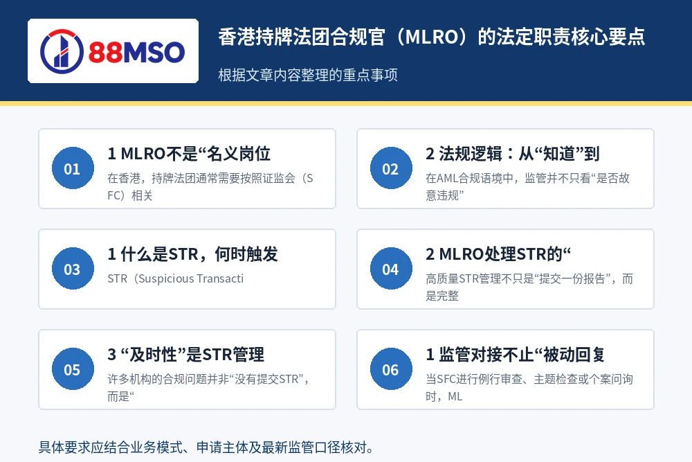 hk mlro str sfc key points 香港持牌法团合规官(MLRO)的法定职责核心要点。